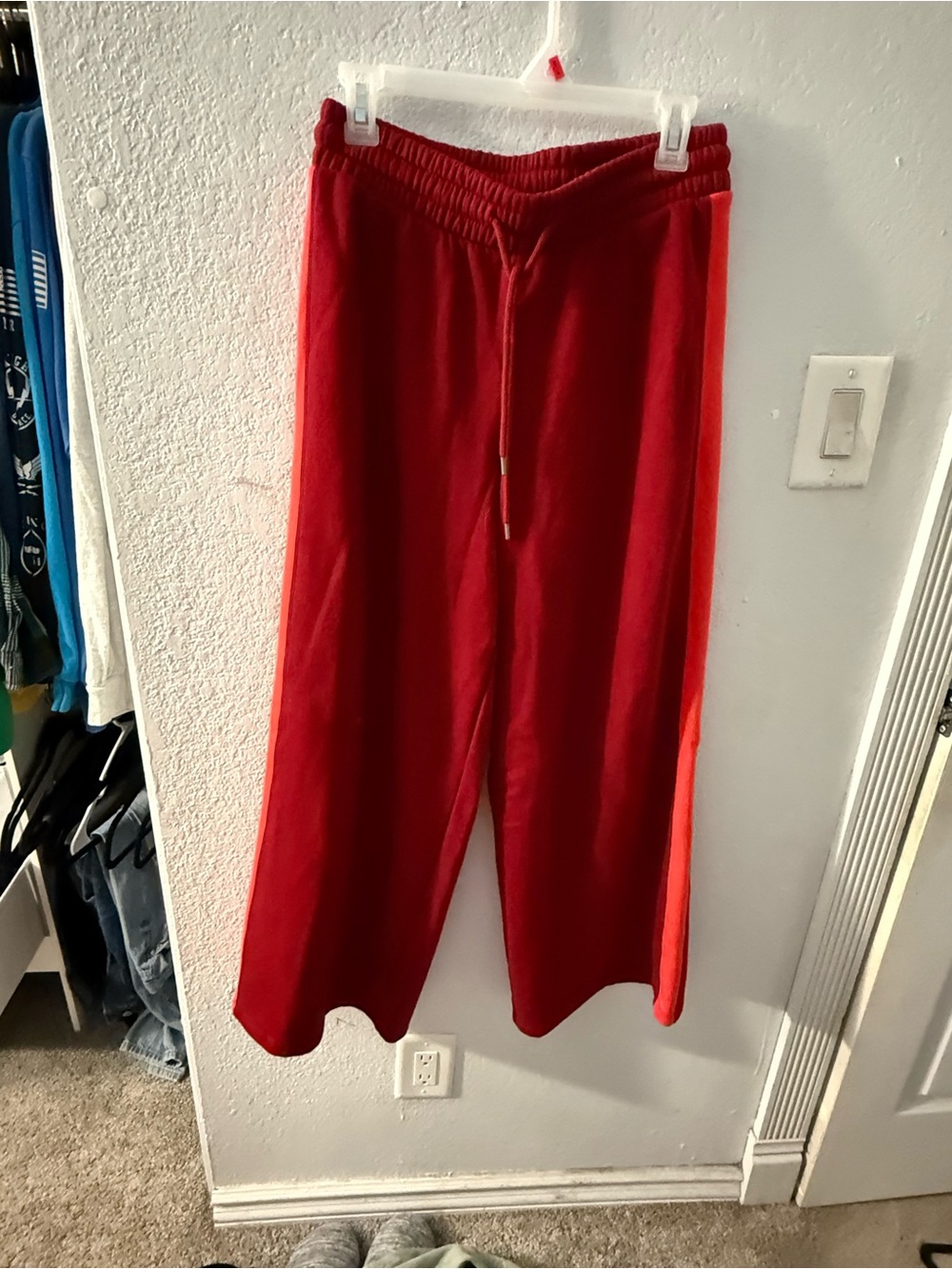 Universal Thread Red Wide-Leg Sweatpants with Side Stripe
